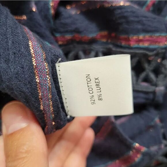 Anthropologie tryb navy metalic blouse - Picture 9 of 9